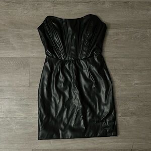 Forever 21 Black leather Midi dress